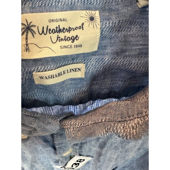 Weather Proof Men's Button Down Short Sleeve Shirt Blue Size XXL - Picture 11 of 12